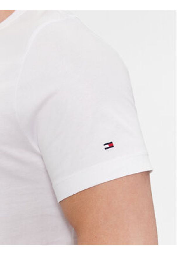 TOMMY HILFIGER - Tommy Hilfiger T-Shirt MW0MW34387 Biały Slim Fit. Kolor: biały. Materiał: bawełna