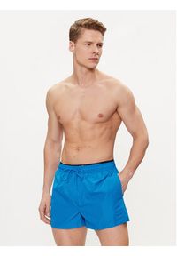 Calvin Klein Swimwear Szorty kąpielowe KM0KM00947 Niebieski Regular Fit. Kolor: niebieski. Materiał: syntetyk