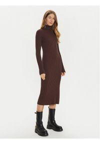 TwinSet - TWINSET Sukienka dzianinowa 242TT3062 Brązowy Slim Fit. Kolor: brązowy. Materiał: wiskoza, syntetyk