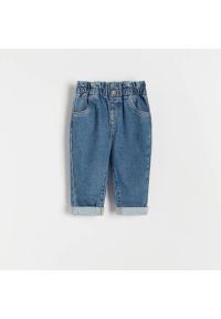 Reserved - Jeansy Paperbag - Niebieski. Kolor: niebieski. Materiał: jeans #1