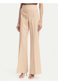 ACCESS FASHION Spodnie materiałowe 63-5022-135 Beżowy Flare Fit. Kolor: beżowy. Materiał: syntetyk #1