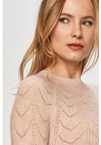 Vero Moda - Sweter. Okazja: na co dzień. Kolor: różowy. Materiał: dzianina. Długość rękawa: raglanowy rękaw. Styl: casual #3
