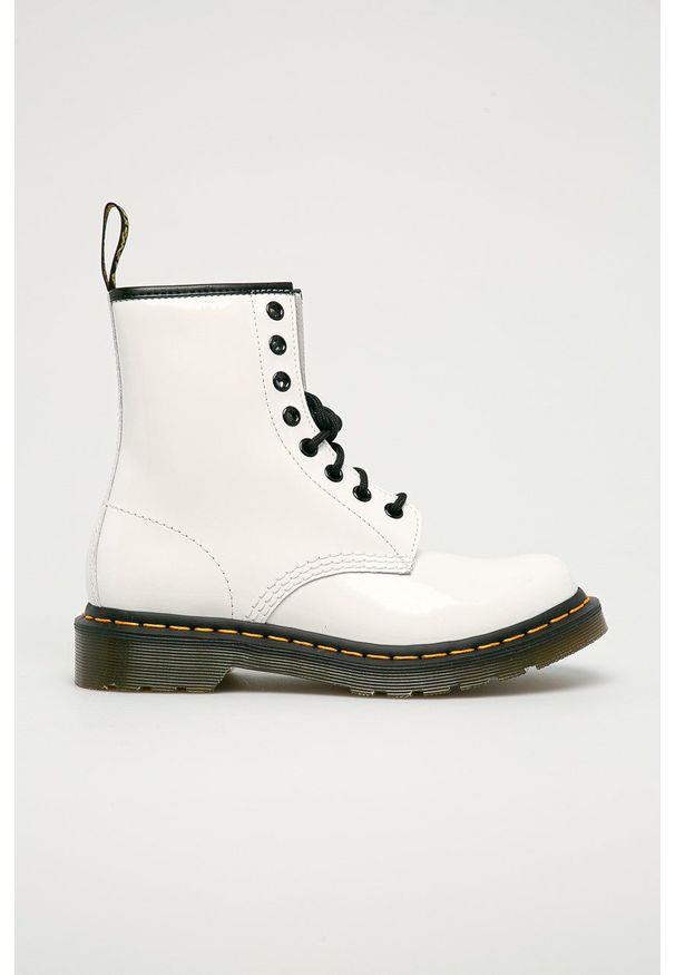 Dr. Martens - Workery skórzane 1460. Nosek buta: okrągły. Zapięcie: sznurówki. Kolor: biały. Materiał: skóra