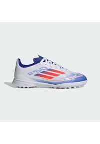Adidas - Buty F50 League TF Kids. Kolor: biały, czerwony, wielokolorowy, niebieski. Materiał: materiał