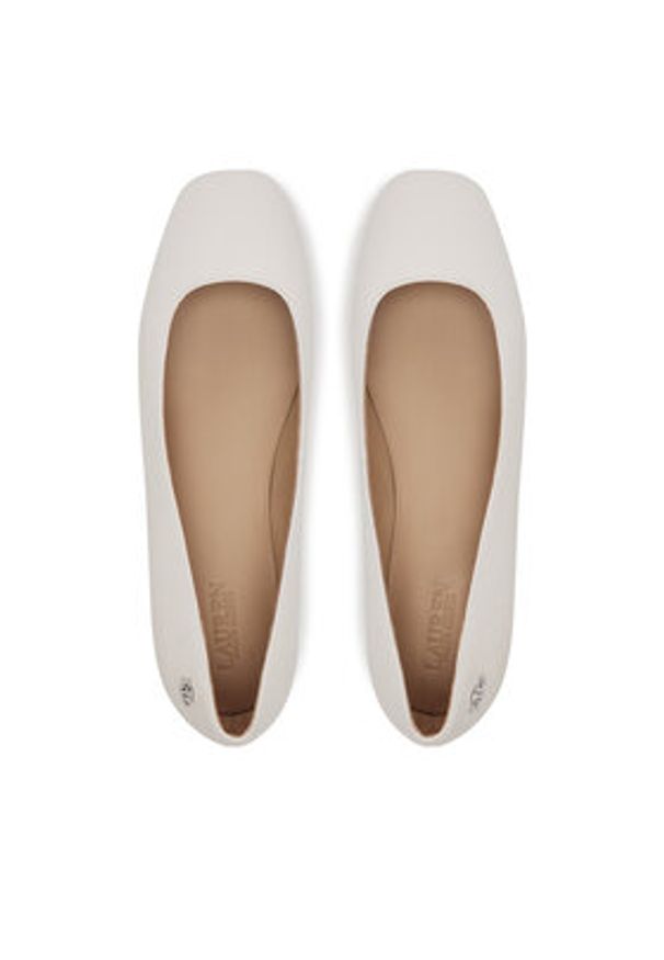 Lauren Ralph Lauren - LAUREN RALPH LAUREN Baleriny Emellie 802970534003 Biały. Kolor: biały. Materiał: skóra