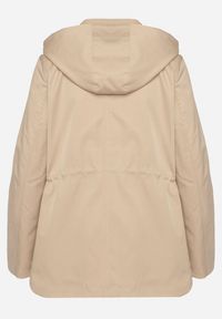 Born2be - Beżowa Kurtka Parka ze Ściągaczem w Talii i Odpinanym Kapturem Elanoreta. Okazja: na co dzień. Kolor: beżowy. Materiał: jeans. Styl: casual, elegancki #6