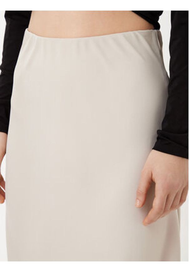 Pieces Spódnica midi Franan 17116541 Beżowy Regular Fit. Kolor: beżowy. Materiał: syntetyk