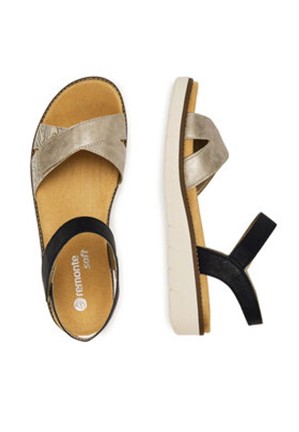 Remonte Sandały D2049-63 Beżowy. Kolor: beżowy. Materiał: materiał, syntetyk