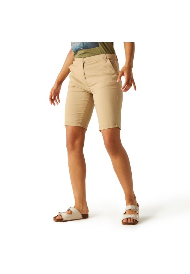 Regatta - Damskie spodenki Bayletta. Kolor: beżowy. Sport: turystyka piesza