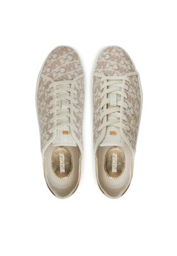 MICHAEL Michael Kors Sneakersy Jenny Lace Up 43T4JNFS1B Beżowy. Kolor: beżowy. Materiał: skóra