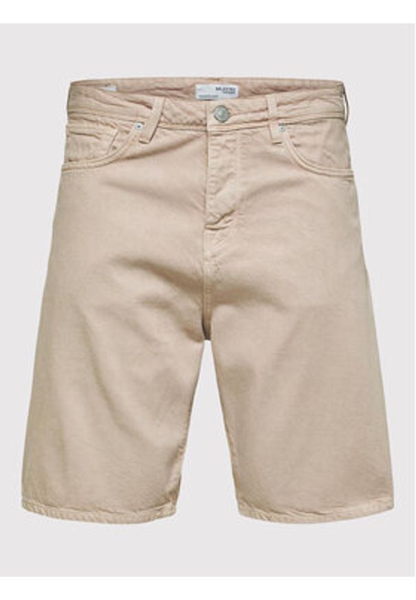 Selected Homme Szorty jeansowe Troy 16084040 Różowy Wide Fit. Kolor: różowy. Materiał: lyocell