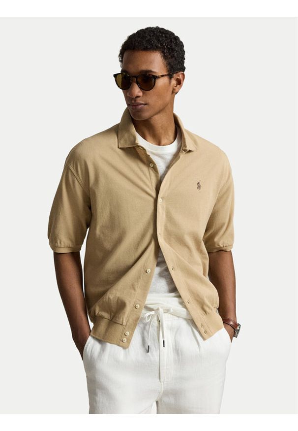 Polo Ralph Lauren Koszula 710B18514002 Beżowy Regular Fit. Typ kołnierza: polo. Kolor: beżowy. Materiał: bawełna
