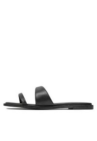 Calvin Klein Klapki Flat Slide Lth HW0HW02071 Czarny. Kolor: czarny. Materiał: skóra