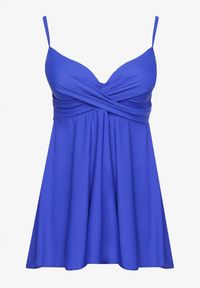 Born2be - Niebieskie Bikini Top o Rozkloszowanym Kroju i Majtki Figi ze Ściągaczem Folarune. Kolekcja: plus size. Kolor: niebieski #5