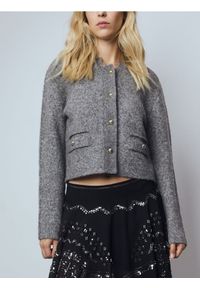 Reserved - Kardigan z dodatkiem wełny - jasnoszary. Kolor: szary. Materiał: wełna #1