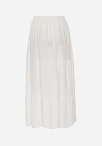 Renee - Biała Rozkloszowana Spódnica Maxi z Wiskozy z Materiałowymi Paskami Wintelis. Okazja: na spotkanie biznesowe, na co dzień, na imprezę. Kolor: biały. Materiał: wiskoza, materiał. Wzór: kolorowy, paski. Sezon: lato. Styl: elegancki, biznesowy, wakacyjny, casual #8