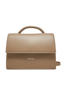 Calvin Klein Torebka Ck Linn Top Handle Crossbody K60K613162 Beżowy. Kolor: beżowy. Materiał: skórzane