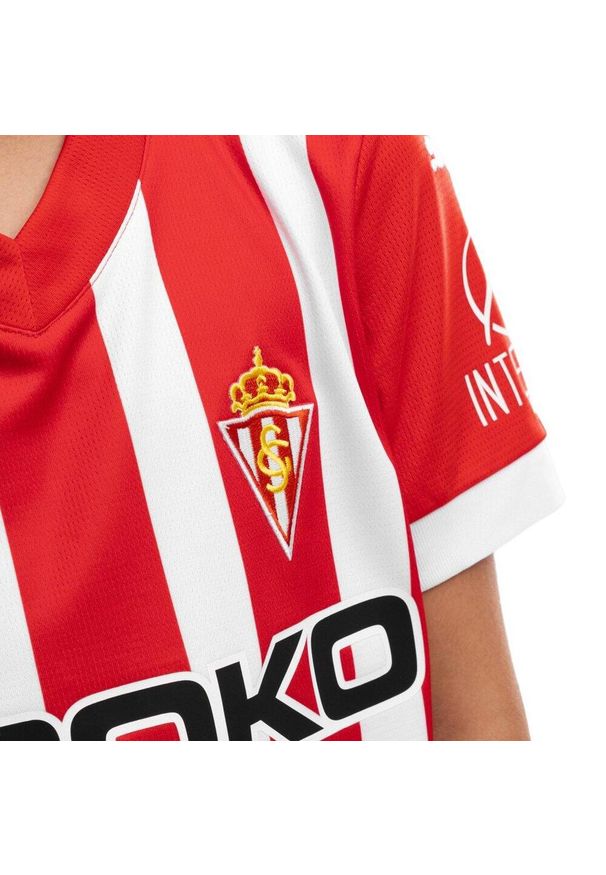 SIROKO - Oficjalna koszulka piłkarska puma dla real sporting de gijón Football Puma Kos. Kolor: czerwony. Wzór: kolorowy, paski. Sport: piłka nożna