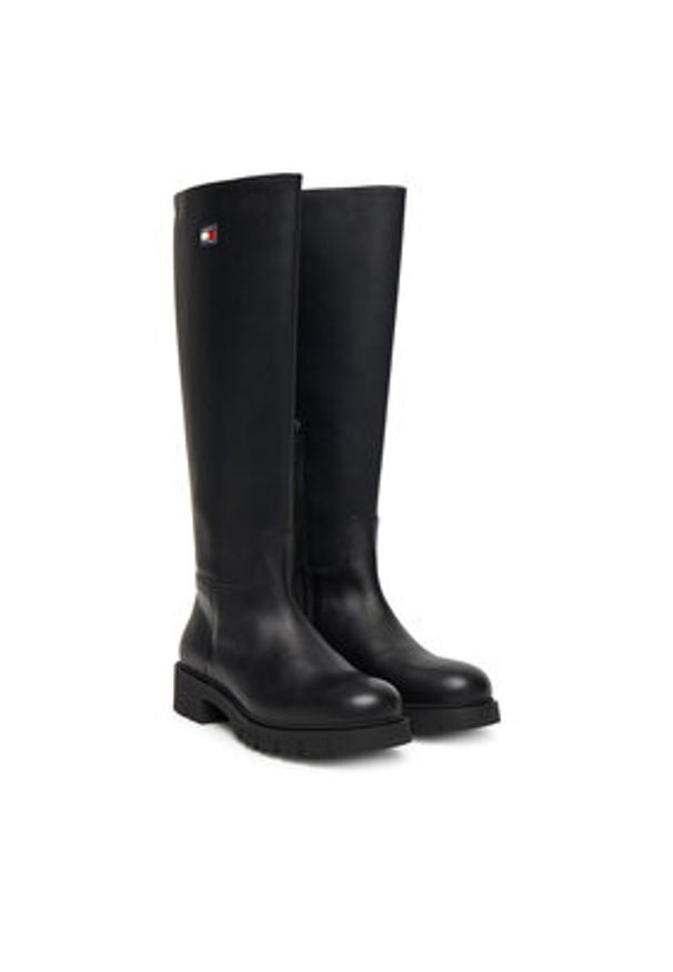 Tommy Jeans Kozaki Tjw Stretchy Long Shaft Boot EN0EN02828 Czarny. Kolor: czarny. Materiał: skóra