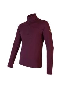 SENSOR - Męska koszulka Baselayer Merino Extreme z długim rękawem i zamkiem błyskawicznym. Kolor: czerwony. Materiał: dzianina, prążkowany, wełna. Długość rękawa: długi rękaw. Długość: długie