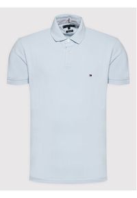 TOMMY HILFIGER - Tommy Hilfiger Polo 1985 MW0MW17770 Błękitny Regular Fit. Typ kołnierza: polo. Kolor: niebieski. Materiał: bawełna #3