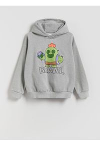 Reserved - Bluza Brawl Stars - jasnoszary. Kolor: szary. Materiał: bawełna, dzianina