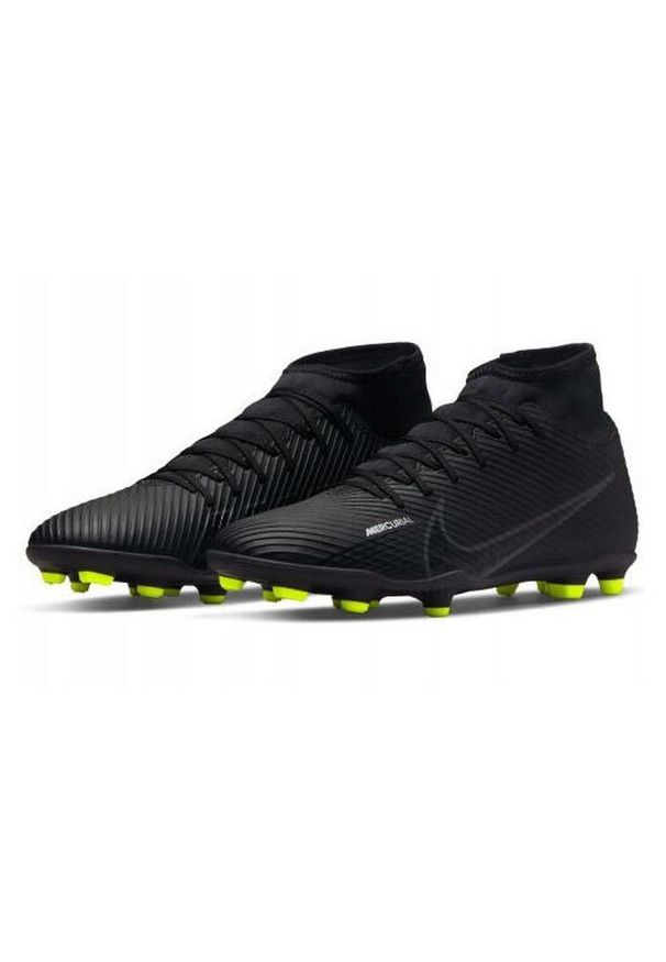 Korki Do Gry W Piłkę Nożną Nike Superfly 9 Club Na Trawę. Kolor: czarny. Materiał: materiał, syntetyk. Szerokość cholewki: normalna. Sport: bieganie, piłka nożna, fitness