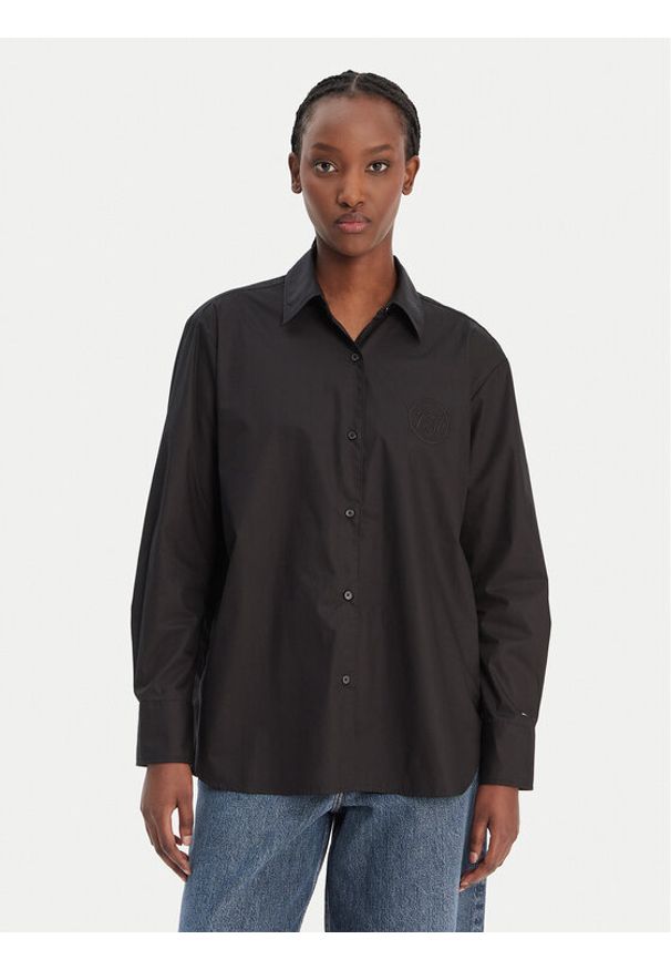 TOMMY HILFIGER - Tommy Hilfiger Koszula WW0WW48190 Czarny Regular Fit. Kolor: czarny. Materiał: bawełna