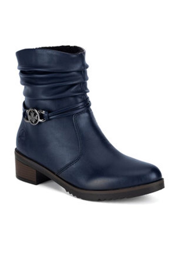 Rieker Botki Y0572-14 Niebieski. Kolor: niebieski. Materiał: materiał