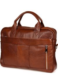 Torba Beltimore Skórzana torba na laptop duża męska pojemna premium Beltimore brązowa J13. Kolor: brązowy. Materiał: skóra #1