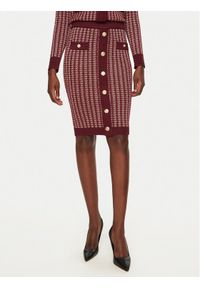 Fracomina Spódnica ołówkowa FS24WG4004K536F8 Bordowy Slim Fit. Kolor: czerwony. Materiał: syntetyk, wiskoza #1