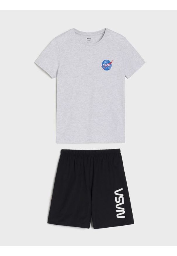 Sinsay - Piżama z domieszką wiskozy NASA - szary. Kolor: szary. Materiał: wiskoza