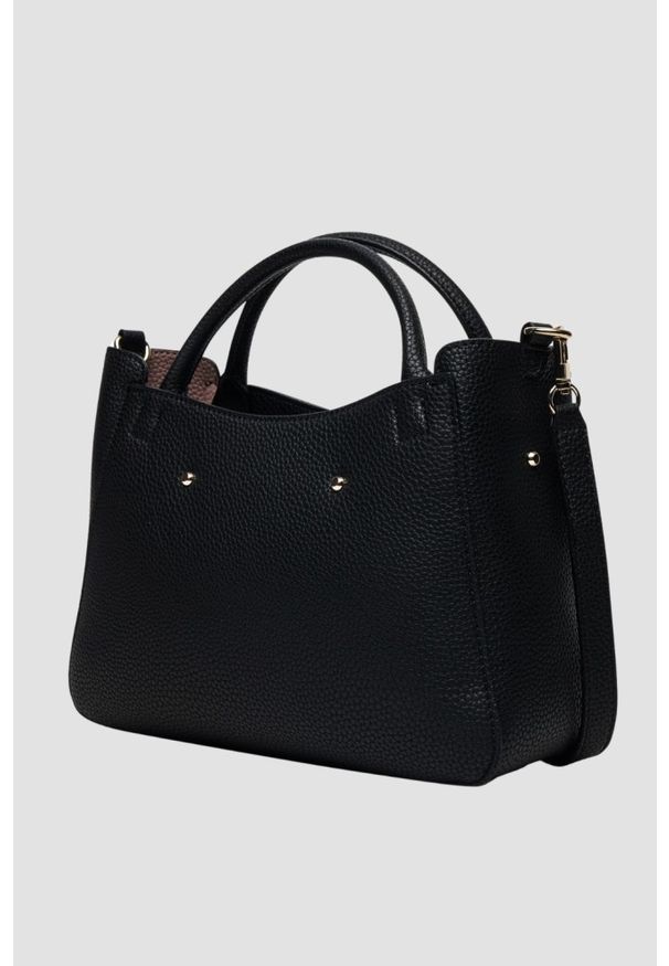Guess - GUESS Сzarna damska klasyczna torebka SML Girlfriend Satchel. Kolor: czarny. Materiał: skórzane. Styl: klasyczny
