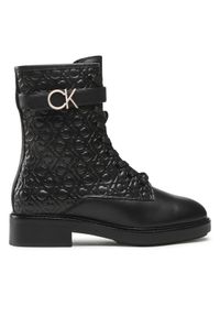 Calvin Klein Botki Combat Boot HW0HW01525 Czarny. Kolor: czarny. Materiał: skóra
