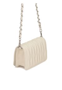 Kazar - Pikowana skórzana torebka w kolorze złamanej bieli. Materiał: skórzane. Rozmiar: małe #10