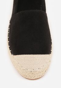 Renee - Czarne Espadryle na Plecionej Podeszwie Sirelora. Okazja: na co dzień. Kolor: czarny. Wzór: ażurowy. Sezon: lato. Obcas: na platformie. Styl: boho, casual, elegancki #9