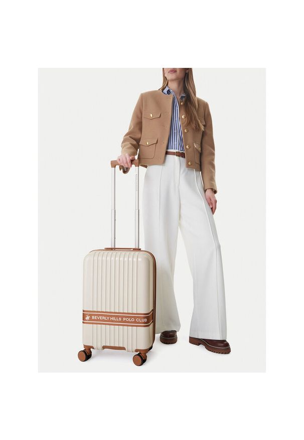 Walizka kabinowa Beverly Hills Polo Club. Kolor: beżowy