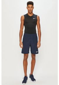 Nike - T-shirt. Kolor: czarny. Materiał: tkanina, dzianina, skóra, włókno