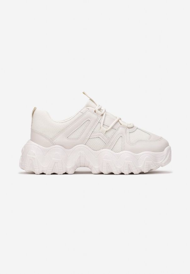 Renee - Beżowe Sneakersy Astima. Kolor: beżowy. Materiał: materiał