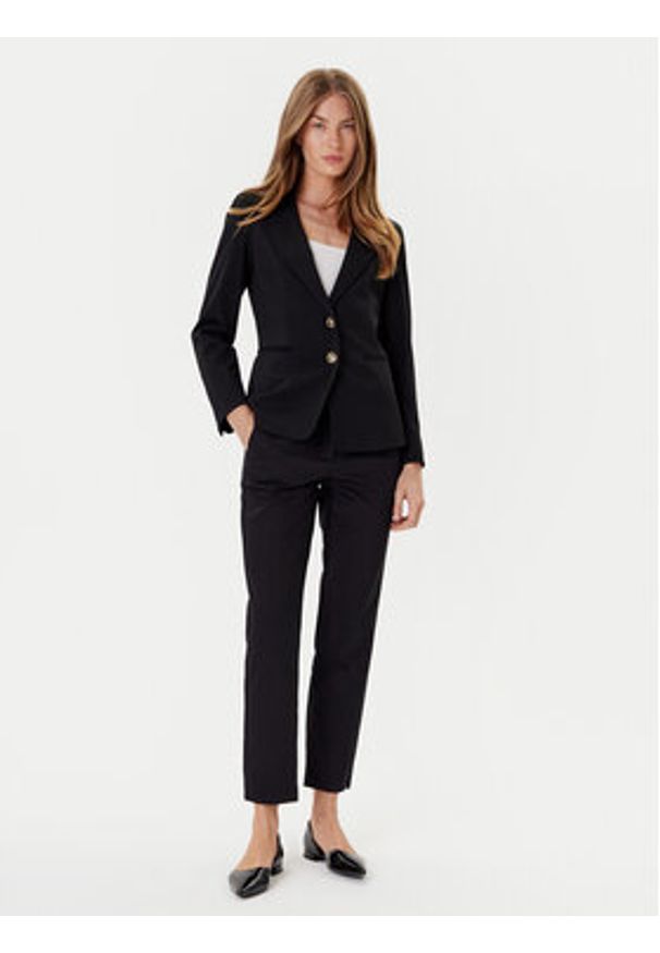 Marella Chinosy Abb 2523136031 Czarny Slim Fit. Kolor: czarny. Materiał: syntetyk, bawełna