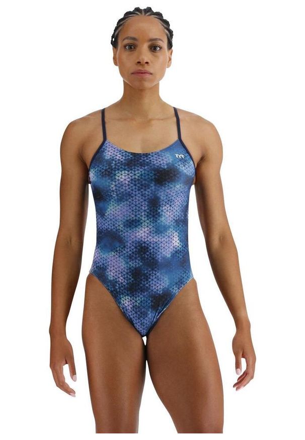 TYR - Strój Kąpielowy Tyr Starhex Cutout Fit – Blue Ice – Rozmiar 38. Kolor: niebieski