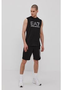 EA7 Emporio Armani - T-shirt. Okazja: na co dzień. Kolor: czarny. Wzór: nadruk. Styl: casual #3
