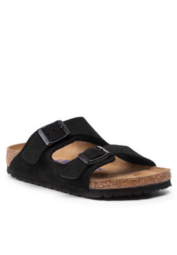 Birkenstock Klapki Arizona Bs 0951323 Czarny. Kolor: czarny. Materiał: skóra, zamsz