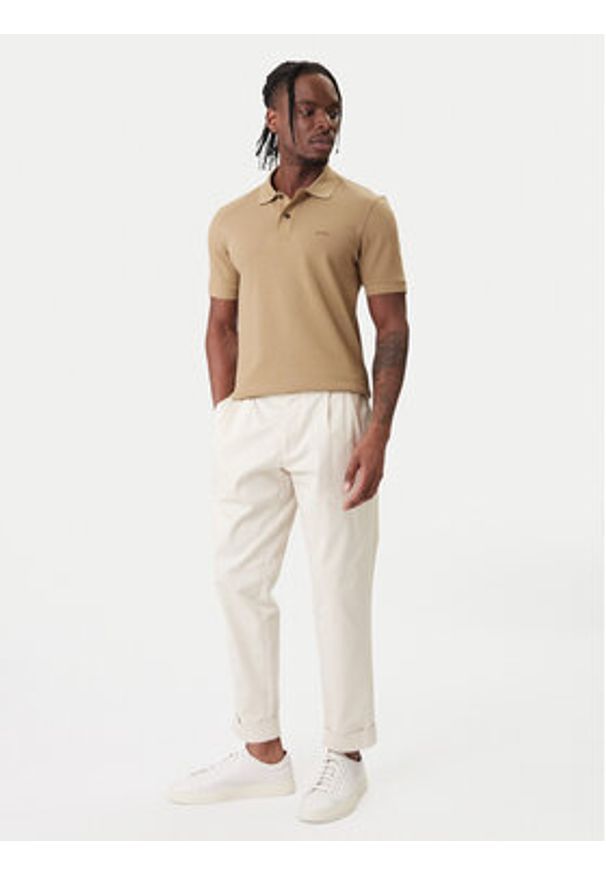 BOSS Polo Pallas 50553564 Khaki Regular Fit. Typ kołnierza: polo. Kolor: brązowy. Materiał: bawełna