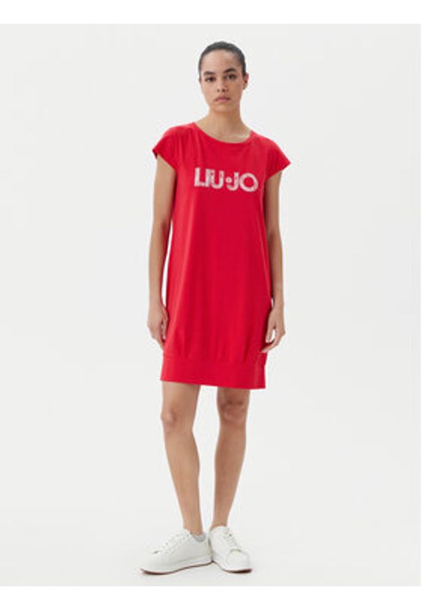 Liu Jo Beachwear Sukienka codzienna VA5194 JS003 Czerwony Regular Fit. Okazja: na co dzień. Kolor: czerwony. Materiał: bawełna. Typ sukienki: proste. Styl: casual