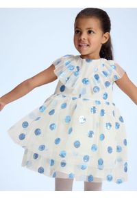 Reserved - Tiulowa sukienka z cekinami - kremowy. Kolor: kremowy. Materiał: tiul #1