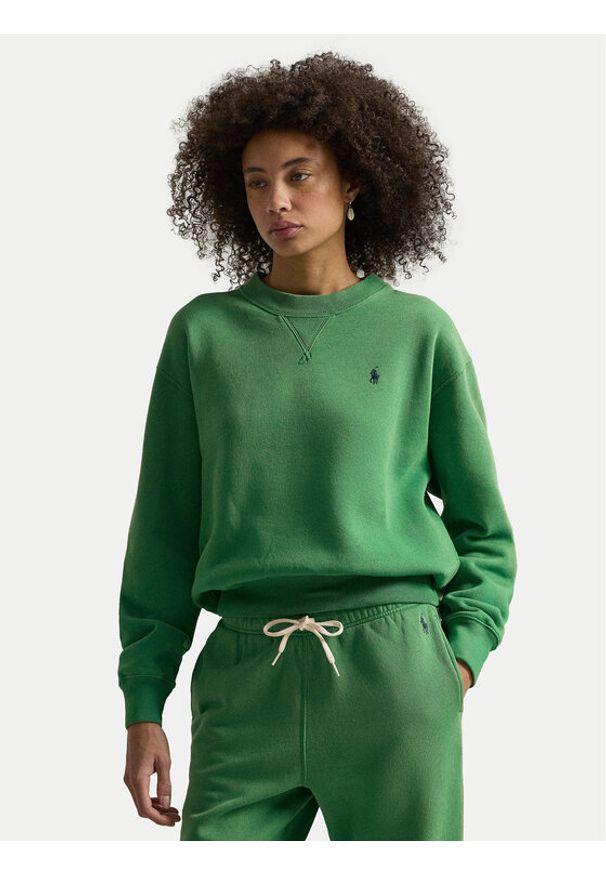 Polo Ralph Lauren Bluza 211971697502 Zielony Relaxed Fit. Typ kołnierza: polo. Kolor: zielony. Materiał: bawełna