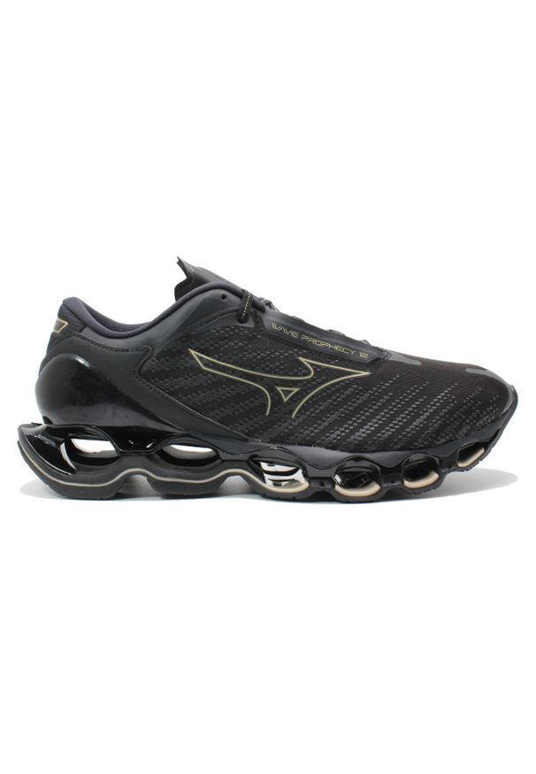 Mężczyźni bieganie buty Mizuno Wave Prophecy, złoty. Kolor: żółty. Model: Mizuno Wave. Sport: bieganie