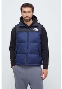 The North Face bezrękawnik puchowy męski kolor granatowy zimowy. Typ kołnierza: kaptur. Kolor: niebieski. Materiał: puch. Długość rękawa: bez rękawów. Sezon: zima #2