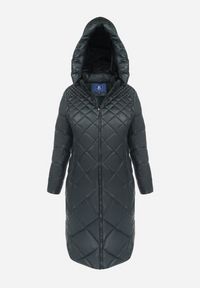 Born2be - Ciemnozielona Kurtka za Kolano Pikowana Viphee. Kolor: zielony. Materiał: materiał. Sezon: zima, jesień #6